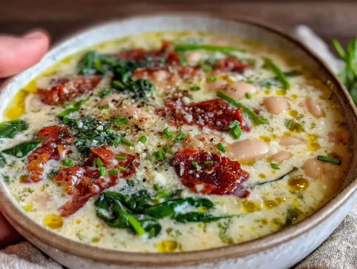Tuscan white bean soup preparation steps