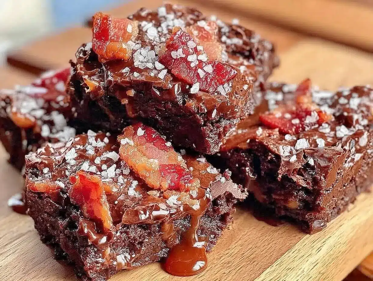 whiskey maple bacon brownies preparation steps